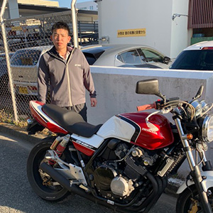 お客様とバイク